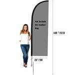 2 Packs Flag Pole Kit with Heavy Duty Ground Stake for Feather Flag Packed by Portable Durable Travel Bag,12 Feet Complete Swooper Flag Pole Kit for Business Advertising Flags Outdoor
