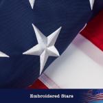 American Flags for Outside 3 x 5 FT, 100% Polyester Heavy Duty US Flag for High Wind Outdoor, Fade Resistant & Waterproof USA Flag with Embroidered Stars, Sewn Stripes, Brass Grommets