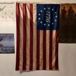 Flagolden Cotton Vintage 1776 American Flag 3x5 Feet, Heavy Duty Embroidered Tea Stained American USA 1776 Flags with 2 Brass Grommets, Vivid Color Antiqued 76 Founding Fathers Revolution Flag