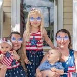 JOYIN 3 Pcs 4th of July Star Shaped Sunglasses, Red White Blue American Sunglasses with Rhinestoned Rim, Patriotic Eyewear for Women, Memorial Fourth of July Independence Day Party Parade Accessory