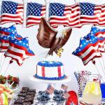Eagles Balloons And American Flag Balloon, 4th Of July Balloons For 4th Of July Decorations, Patriotic Decorations, Eagles Decoration