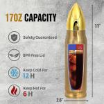 Limima American Flag Stainless Steel Tumbler – 17oz Vacuum Insulated Tumbler with Black USA Flag Design – Patriotic Christmas, Birthday & Retirement Gifts for Veterans, Military, Police, Firefighters