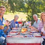 Funnymoom 452 Pcs Veterans Day Party Supplies for 50 Guests, American Flag Patriotic Paper Plates Napkins Cups Tablecloth Cutlery Straw White Red and Blue Tableware for Veterans Day Party Decoration