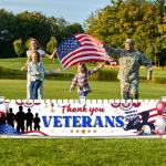 Veterans Day Decorations, Thank You Veterans Yard Sign Banner Patriotic Decorations Memorial Day Hanging Banner for Happy Veteran Day Fence Decoration