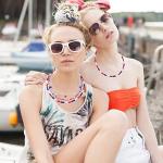 4th of July Surfer Heishi Bead Choker Necklace For Woman American Flag Star Pearl Polymer Clay Record Disc Beads Layered Necklace Boho Beach Necklace jewelry (red white blue heishi choker)