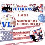 Veterans Day Decorations, Thank You Veterans Yard Sign Banner Patriotic Decorations Memorial Day Hanging Banner for Happy Veteran Day Fence Decoration