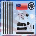 MXQMKL 20FT Heavy Duty Solar Flag Pole Kit,12 Gauge Flag Pole for Outside House Thick Aluminum Flagpole with 136 LED Light & 3x5 American Flag for Outside Ip67 Waterproof,Black