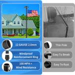 MXQMKL 20FT Heavy Duty Solar Flag Pole Kit,12 Gauge Flag Pole for Outside House Thick Aluminum Flagpole with 136 LED Light & 3x5 American Flag for Outside Ip67 Waterproof,Black