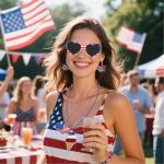 4th of July Bulk Patriotic Party Accessories.Independence Day Supplies Include Patriotic Sunglasses Drop Earrings Necklaces Bracelets.Red White Blue Party Accessories and Memorial Day Parades Supplies