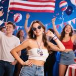 4th of July Bulk Patriotic Party Accessories.Independence Day Supplies Include Patriotic Sunglasses Drop Earrings Necklaces Bracelets.Red White Blue Party Accessories and Memorial Day Parades Supplies