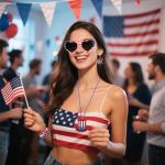 4th of July Bulk Patriotic Party Accessories.Independence Day Supplies Include Patriotic Sunglasses Drop Earrings Necklaces Bracelets.Red White Blue Party Accessories and Memorial Day Parades Supplies