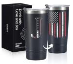 Onebttl Personalized Gifts for Men, Initial Birthday Gifts for Dad, Grandpa, Uncle, Brother, Friends, American Flag Tumbler - 20oz Insulated Stainless Steel Tumbler - J