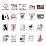 Patriotic DTF Transfers Ready to Press - 20 Sheets American 2nd Amendment Iron on Transfers for T Shirts American Flag Heat Transfer Personalized Iron on Patches for Clothes Bag Pillow Covers DIY