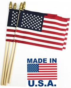 GIFTEXPRESS 12-Pack, Proudly MADE IN U.S.A. 8x12 Inch Spearhead Handheld American Stick Flags/Grave marker American Flags/USA Stick Flag (12)