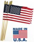 GIFTEXPRESS 12-Pack, Proudly MADE IN U.S.A. 8x12 Inch Spearhead Handheld American Stick Flags/Grave marker American Flags/USA Stick Flag (12)