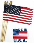 GIFTEXPRESS 12-Pack, Proudly MADE IN U.S.A. 8x12 Inch Spearhead Handheld American Stick Flags/Grave marker American Flags/USA Stick Flag (12)