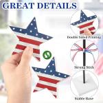 4th of July Tiered Tray Decor Wooden Star Set, 3 Pcs Memorial Day Table Decorations, Rustic Patriotic Tabletop Home Decor, Red White and Blue Decorations for Home (Retro)