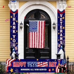 Remagr Veterans Day Decorations Thank You Veterans Day Porch Banner Hanging Banner for Outside Outdoor Yard Front Door Sign Party Decorations Supplies Home Office