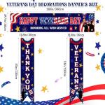 Remagr Veterans Day Decorations Thank You Veterans Day Porch Banner Hanging Banner for Outside Outdoor Yard Front Door Sign Party Decorations Supplies Home Office