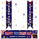 Remagr Veterans Day Decorations Thank You Veterans Day Porch Banner Hanging Banner for Outside Outdoor Yard Front Door Sign Party Decorations Supplies Home Office