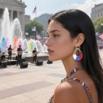 Raffia Teardrop Earrings for Women Boho 4th of July Patriotic Earrings Statement USA Independence Day Earrings the United Rattan Dangle Drop Earring Trendy American Jewelry