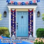 Remagr Veterans Day Decorations Thank You Veterans Day Porch Banner Hanging Banner for Outside Outdoor Yard Front Door Sign Party Decorations Supplies Home Office