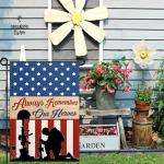 Memorial Day Garden Flag 12x18 Inch Double Sided Always Remember Our Heroes 4th of July Independence Day Patriotic Garden Flags for Outside Yard Sign Outdoor Garden Holiday Decoration