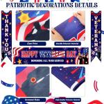 Remagr Veterans Day Decorations Thank You Veterans Day Porch Banner Hanging Banner for Outside Outdoor Yard Front Door Sign Party Decorations Supplies Home Office