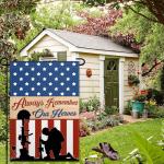 Memorial Day Garden Flag 12x18 Inch Double Sided Always Remember Our Heroes 4th of July Independence Day Patriotic Garden Flags for Outside Yard Sign Outdoor Garden Holiday Decoration