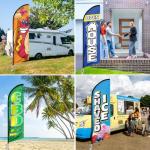 CUSTOMTREND Feather Flag Pole Kit Fits 8FT Swooper Flags, 11FT Tall Aluminum Flagpole Set with Heavy Duty Ground Spike for Business Advertising Flags Custom Feather Flag