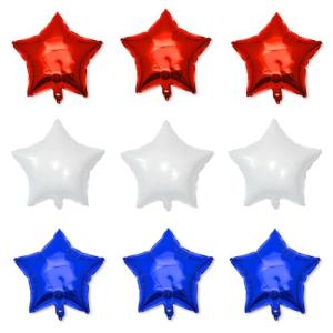 wrovitik 30 pcs Red Blue White Star Foil Balloon, 10 Inch Red Blue White Star Balloons Mylar balloons for Wedding Decoration Party balloon Birthday Decoration