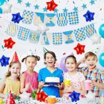 wrovitik 30 pcs Red Blue White Star Foil Balloon, 10 Inch Red Blue White Star Balloons Mylar balloons for Wedding Decoration Party balloon Birthday Decoration