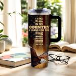 DUUV American Flag Tumbler 40 Oz, Stainless Steel Insulated Mug, Patriotic Travel Mug for Men Dad Him Veterans USA Fans, Gifts for Independence Day Christmas Thanksgiving Birthday, 1PCS