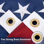 American Flag for Outside 4x6 Ft - TearProof Series Outdoor Use US Flags - Long Lasting, Fade Resistant - Thick Spun Polyester USA Banner - High Wind United States Flag - Embroidered Stars, Sewn Stripes, Brass Grommets