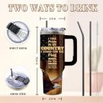 DUUV American Flag Tumbler 40 Oz, Stainless Steel Insulated Mug, Patriotic Travel Mug for Men Dad Him Veterans USA Fans, Gifts for Independence Day Christmas Thanksgiving Birthday, 1PCS