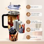 DUUV American Flag Tumbler 40 Oz, Stainless Steel Insulated Mug, Patriotic Travel Mug for Men Dad Him Veterans USA Fans, Gifts for Independence Day Christmas Thanksgiving Birthday, 1PCS