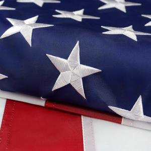 American Flag 4x6 Ft for Outside, Heavy Duty Nylon US Flag for High Wind, Durable Embroidered Stars, Sewn Stripes, Brass Grommets, Fade Resistant Waterproof USA Flags