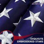 American Flag 4x6 Ft for Outside, Heavy Duty Nylon US Flag for High Wind, Durable Embroidered Stars, Sewn Stripes, Brass Grommets, Fade Resistant Waterproof USA Flags