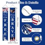 AIBIIN 2pcs American Flag Patriotic Soldier Porch Sign Banners,Patriotic Decoration for Memorial Day-4th of July Decor Hanging,Independence Day Veterans Day Labor Day Hanging Banner for Yard Indoor Outdoor