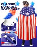 YUSPENYE American Flag Cape Set with Sunglasses, Bandana & Patriotic Tattoo Stickers, UV400 Glasses, 90x150cm Cape, 55x55cm Bandana