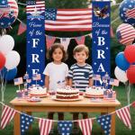 AIBIIN 2pcs American Flag Patriotic Soldier Porch Sign Banners,Patriotic Decoration for Memorial Day-4th of July Decor Hanging,Independence Day Veterans Day Labor Day Hanging Banner for Yard Indoor Outdoor