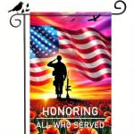 BlissYard Patriotic Memorial Day USA Honoring All Who Served Garden Flag 12x18 Inch Double Sided Soldiers Heroes Thank You Yard Banner for 4th of July Independence Veterans Day Outdoor Decorations