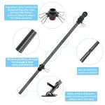 HIBLE Black Flag Pole for House 6 Foot Carbon Fiber Flag Pole with Rust-Free Smooth Bearings Rotating Rings, Strong Metal Screw Flagpole (no Flag no Bracket)