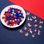660PCS+ Patriotic Beads Charms for Jewelry Making American Flag Heart Star Charms 4th of July Acrylic Crystal Clay Star Loose Beads for DIY Necklace Bracelet Earrings (660PCS+ (Beads+Charms))