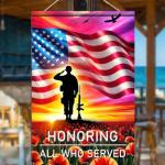 BlissYard Patriotic Memorial Day USA Honoring All Who Served Garden Flag 12x18 Inch Double Sided Soldiers Heroes Thank You Yard Banner for 4th of July Independence Veterans Day Outdoor Decorations