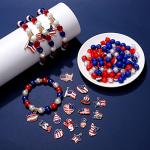 660PCS+ Patriotic Beads Charms for Jewelry Making American Flag Heart Star Charms 4th of July Acrylic Crystal Clay Star Loose Beads for DIY Necklace Bracelet Earrings (660PCS+ (Beads+Charms))