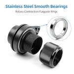 HIBLE Black Flag Pole for House 6 Foot Carbon Fiber Flag Pole with Rust-Free Smooth Bearings Rotating Rings, Strong Metal Screw Flagpole (no Flag no Bracket)