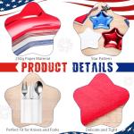 150 Pcs Veterans Day Party Decorations Star Shaped Plates and Cutlery Bags 9.45" Disposable Paper Plates Bulk Patriotic Red White Blue Tableware Set for Veterans Memorial Day, Serves 75 Guests