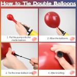 Red White Blue Balloons Arch Double Stuffed, Navy Blue Dark Ruby Red Balloons Garland kit, Matte White Metallic Gold Latex Balloon for Graduation Birthday 4th Of July Patriot Veterans Day Party Decor