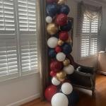 Red White Blue Balloons Arch Double Stuffed, Navy Blue Dark Ruby Red Balloons Garland kit, Matte White Metallic Gold Latex Balloon for Graduation Birthday 4th Of July Patriot Veterans Day Party Decor